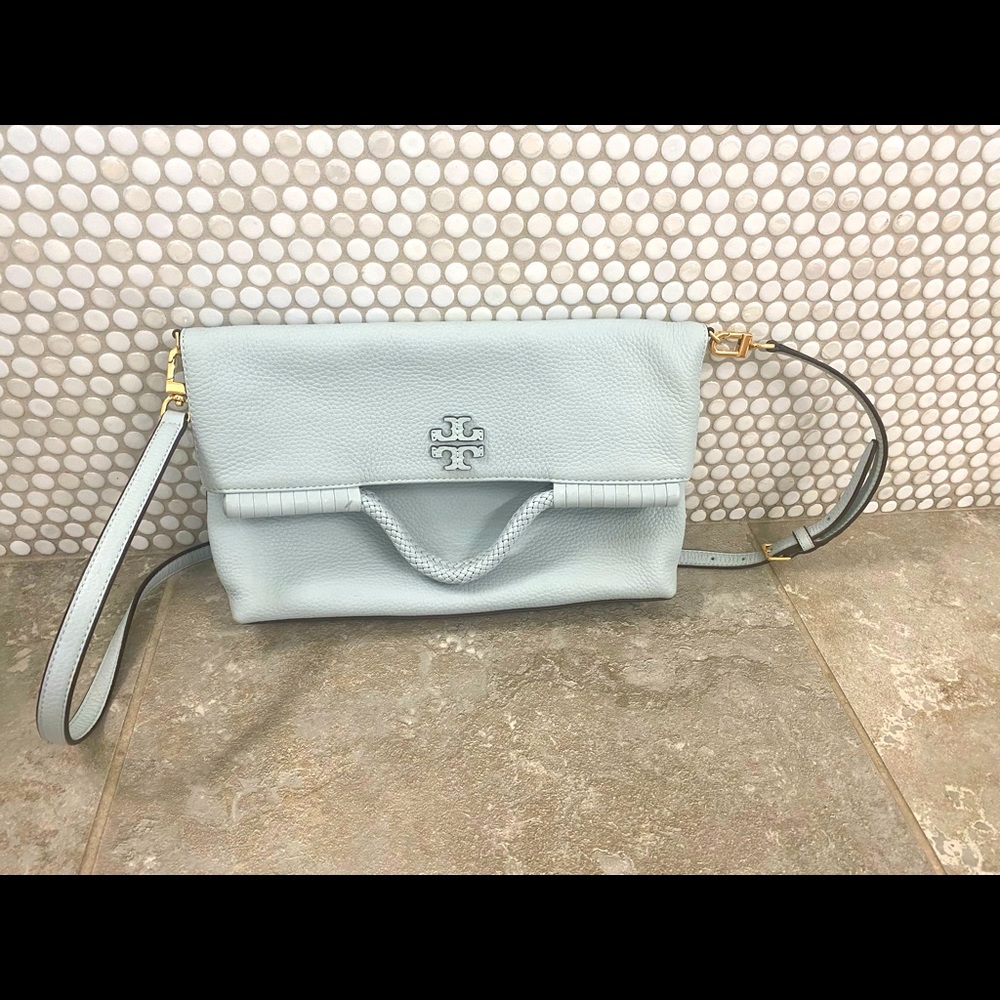 Beautiful Tory Burch Blue Leather Crossbody Purse